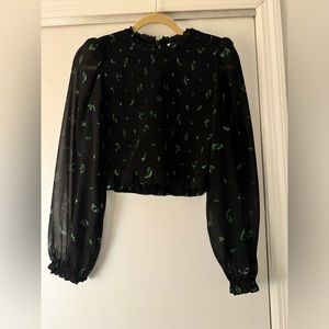 Wilfred cropped chiffon blouse